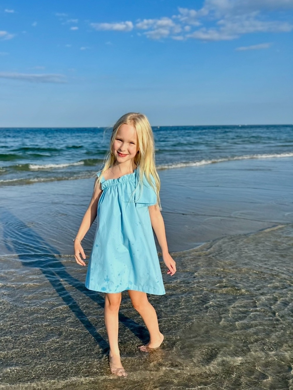 The Beaufort Bonnet Company Light Blue Girls' One-Shoulder Dress